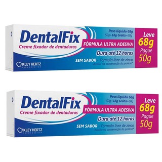 Kit C/2 Dentalfix Creme Fixador de Dentaduras 68g
