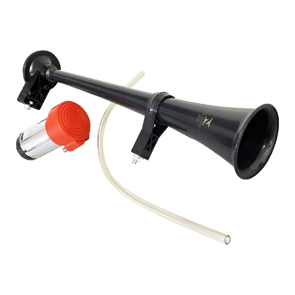 Buzina Marítima 12v Com Corneta Longa Preta + Compressor