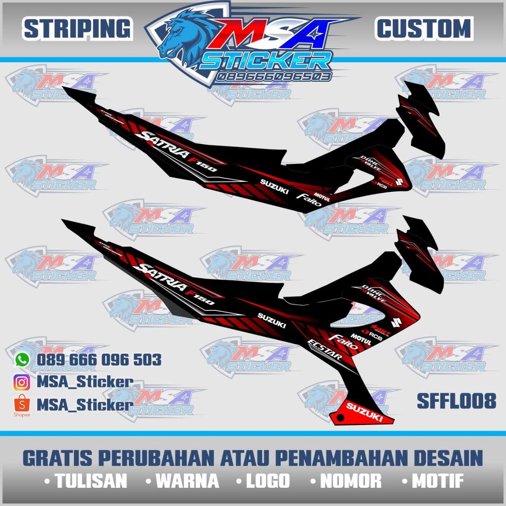 Tira Personalizada Como Você Gosta SATRIA FU FACELIFT/Variação De Adesivo SSFL008