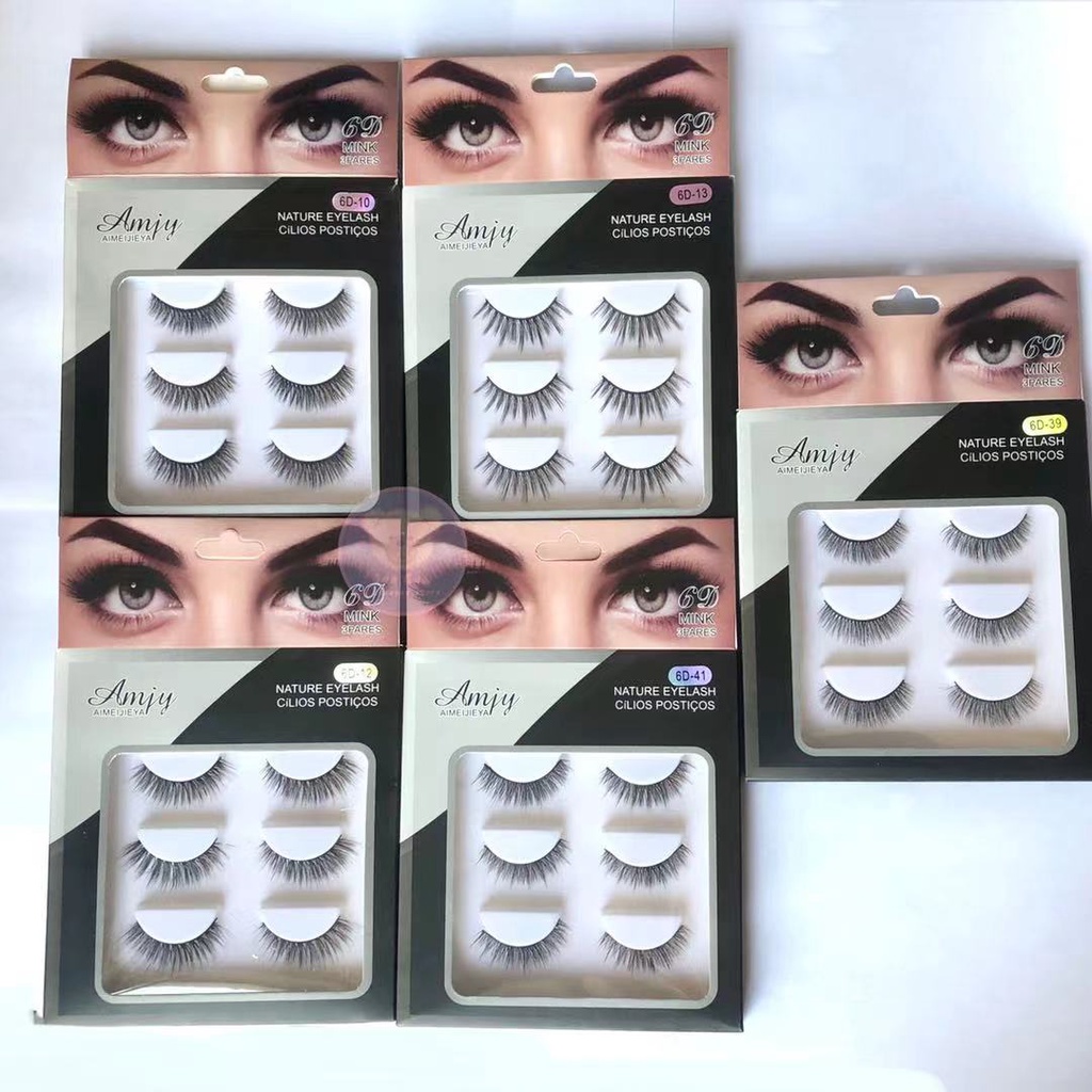Kit C/3 Cílios Postiços 6D + Delineador magnéticos + Pinça aplicadora