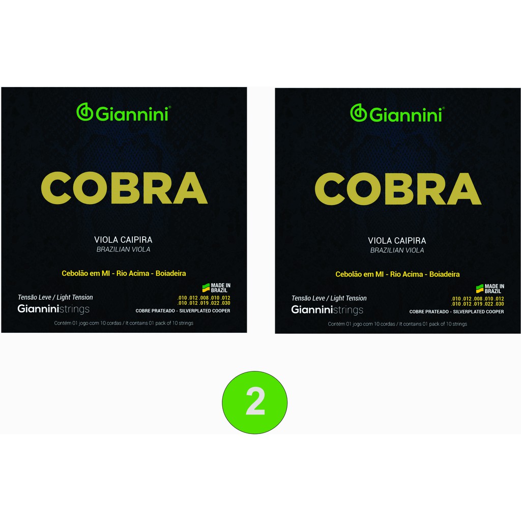 2 encordoamentos  Giannini Cobra Tensão Leve Viola - GESVL.