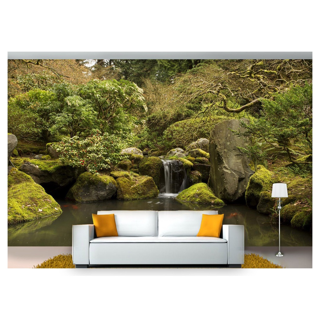 papel de parede Cachoeira Natureza Mata 3D m² NCH214