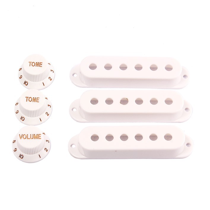 Kit Capa Cover Captador Single Guitarra Stratocaster Strato + Knob
