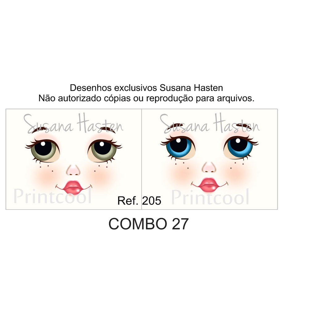 Olho Para Boneca De Pano _ Papel Transfer Combo 27 / BONECAS DE 30 CM em Oferta na Shopee