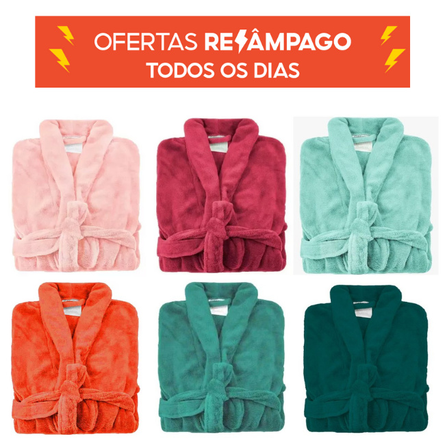 Roupão Microfibra Camesa Unissex Cores Adulto Tamanho Unico Inverno Oferta Roupao