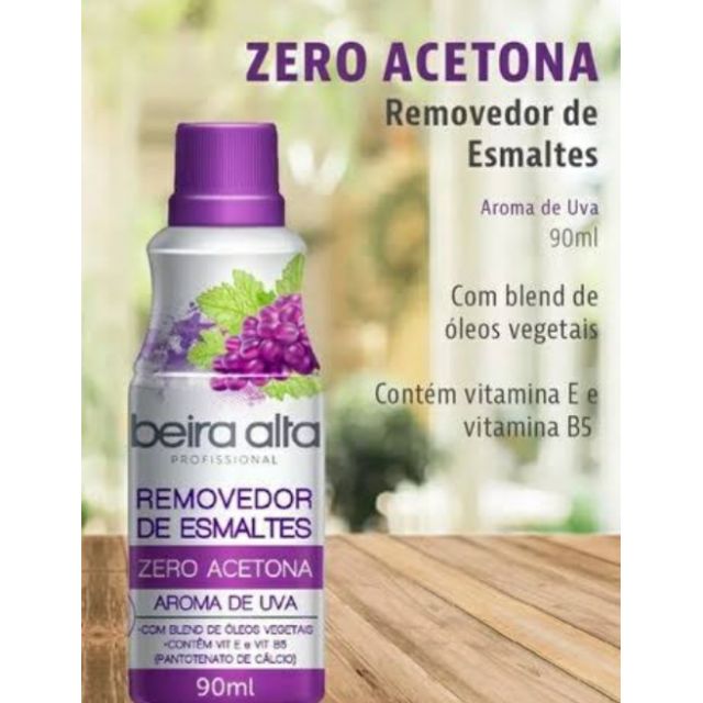 Removedor de Esmaltes Zero Acetona Aroma Uva Beira Alta 90ml