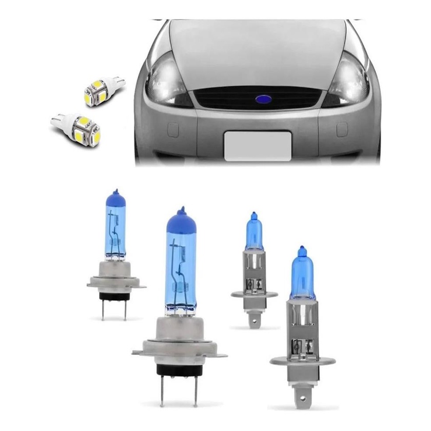 Kit Lampadas Super Brancas Ford Ka 97 98 99 2000 A 2005 2006 2007