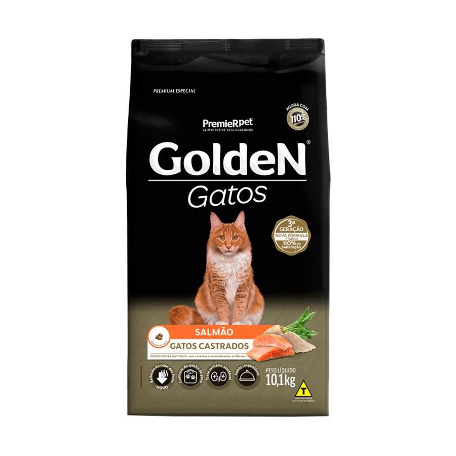Ração Golden  Gatos Ads Castrados  Salmão 10,1Kg - Pets
