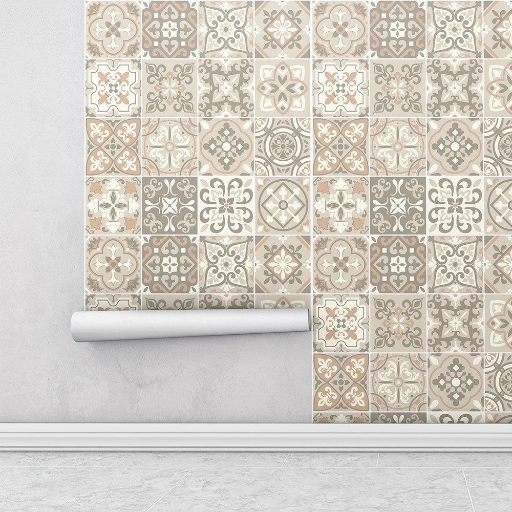 Adesivo Azulejos em tons de bege e marrom para Cozinha em Oferta na Shopee