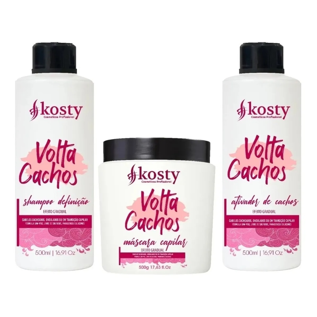 Kit Volta Cachos Kosty Cabelos Em Transição Super Oferta