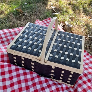 Cesta grande para piquenique de junco G 40x43x29