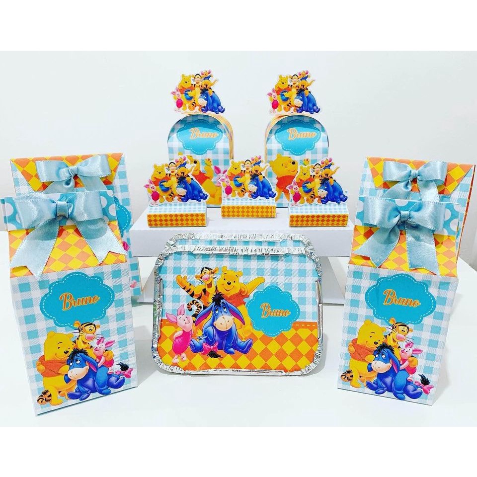 Kit Festa Ursinho Pooh 78 Itens | Shopee Brasil