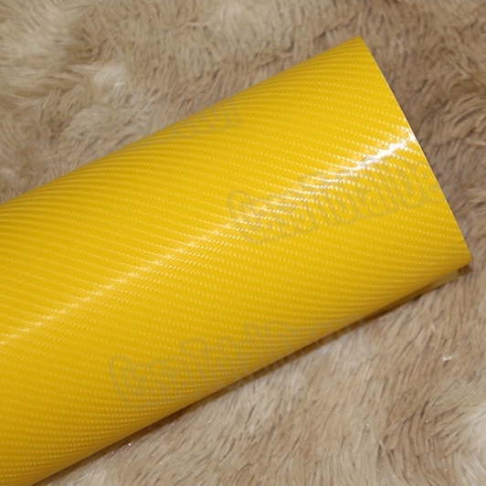 Envelopamento Adesivo Automotivo Carro Moto 4D Fibra De Carbono Amarelo Brilhante Moldável Antibolha