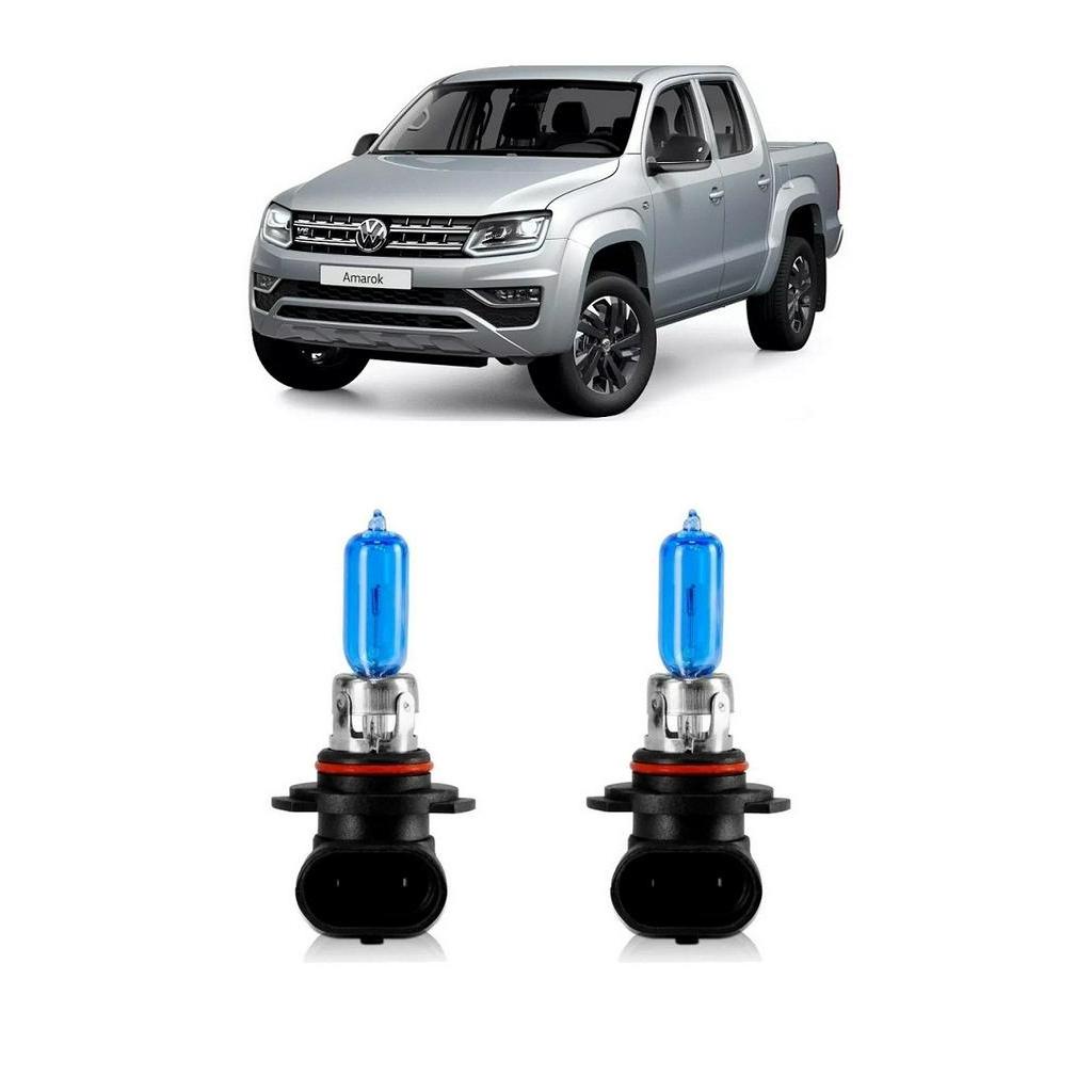 Par Lampada Super Branca Farol de Milha Amarok 2010 2011 2012 2013 2014 2015 8500k HB4 12v 55w