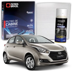 Filtro de Cabine P/ Carro Hyundai HB20 e Higienizador Limpa Ar Tipo Granada