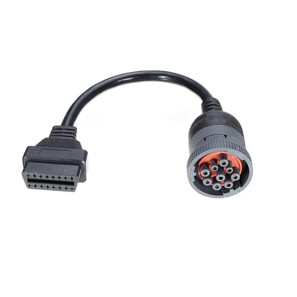 Cabo Cummins 9 Pinos Obd2 16 Pinos Caminhões Ford - Adaptador OBD2 para Cummins 9 pinos