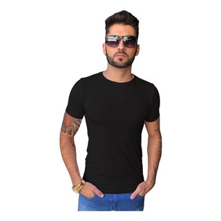 Camiseta Masculina Casual Slim Fit Gola Redonda Viscolycra Zhoe Top Estilo 2019