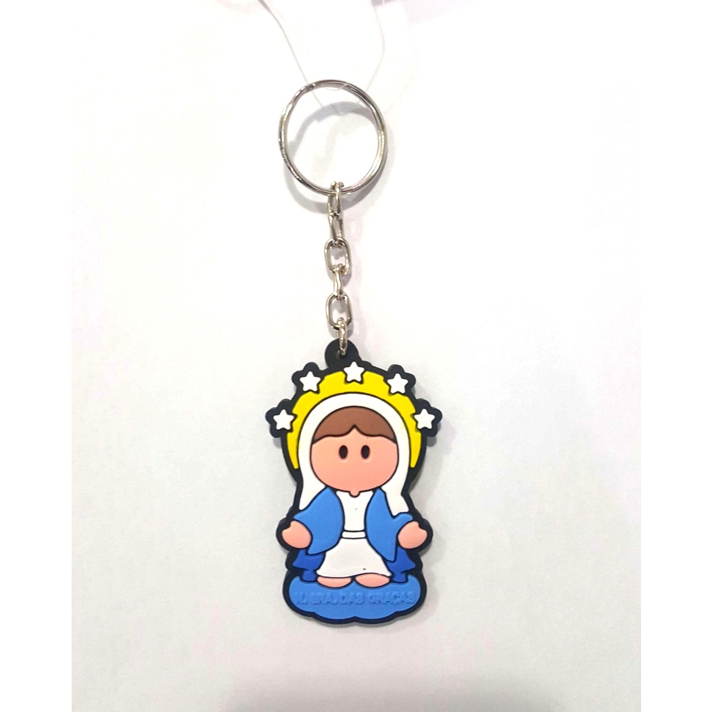 Chaveiro borracha nossa senhora das Graças aparecida fatima sagrada familia anjo espirito santo sao francisco