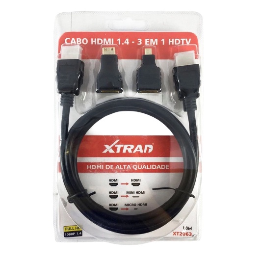 Cabo Adaptador 1.4 Hdmi X Hdtv Mini Hdtv Micro Hdtv Tipo A Para B 1,80M ...