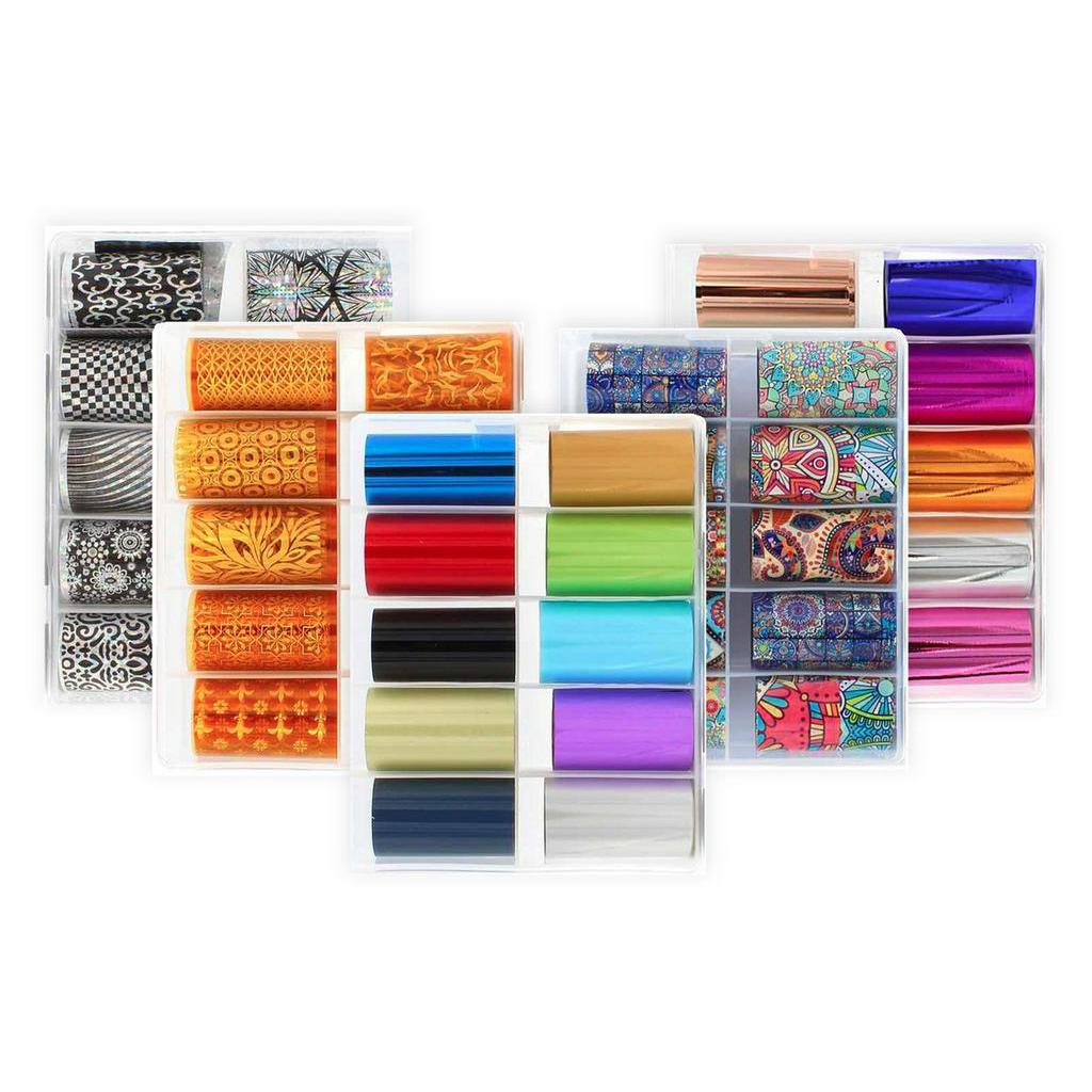 Foil Para Unhas Nail Foil 10 Rolos Adesivo Transfer