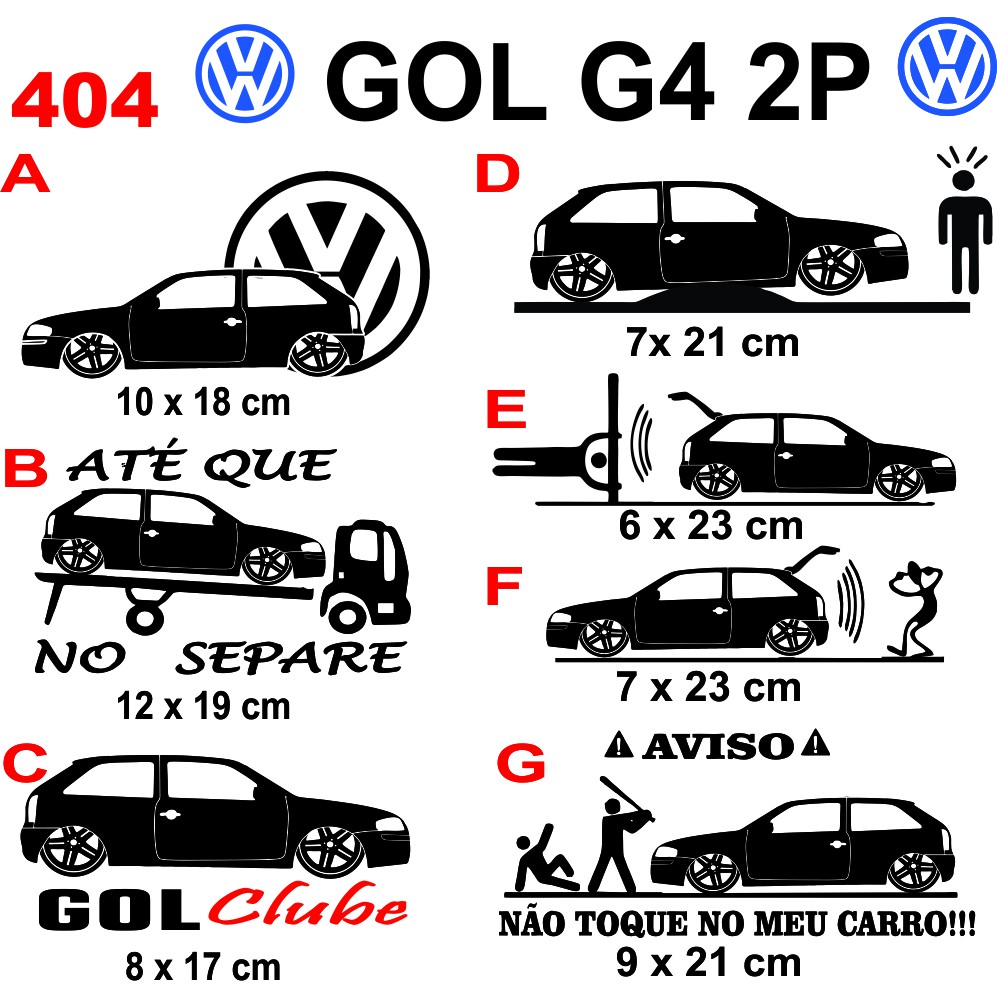 Adesivo personalizado do gol G4 2 porta, 1 unidade | Shopee Brasil