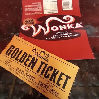 embalagem Wonka + Golden Ticket