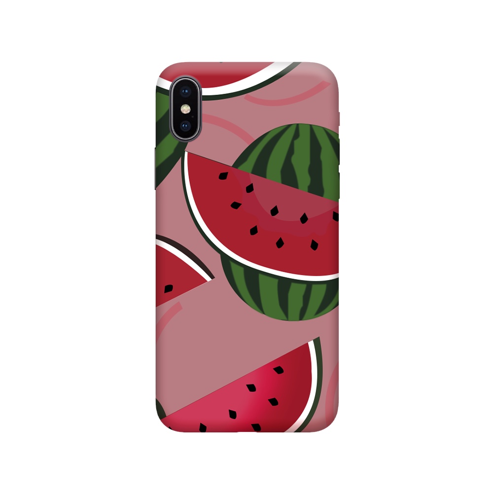 Capa Capinha Case Desenhada Melancia para IPhone X + Película 3D