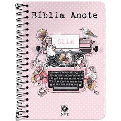 Bíblia Anote Slim | NVT | Capa Dura Espiral | Typo Rosa