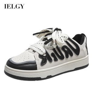 IELGY Tênis Feminino Estilo preppy Laço Personalizado Para Letras colorblock