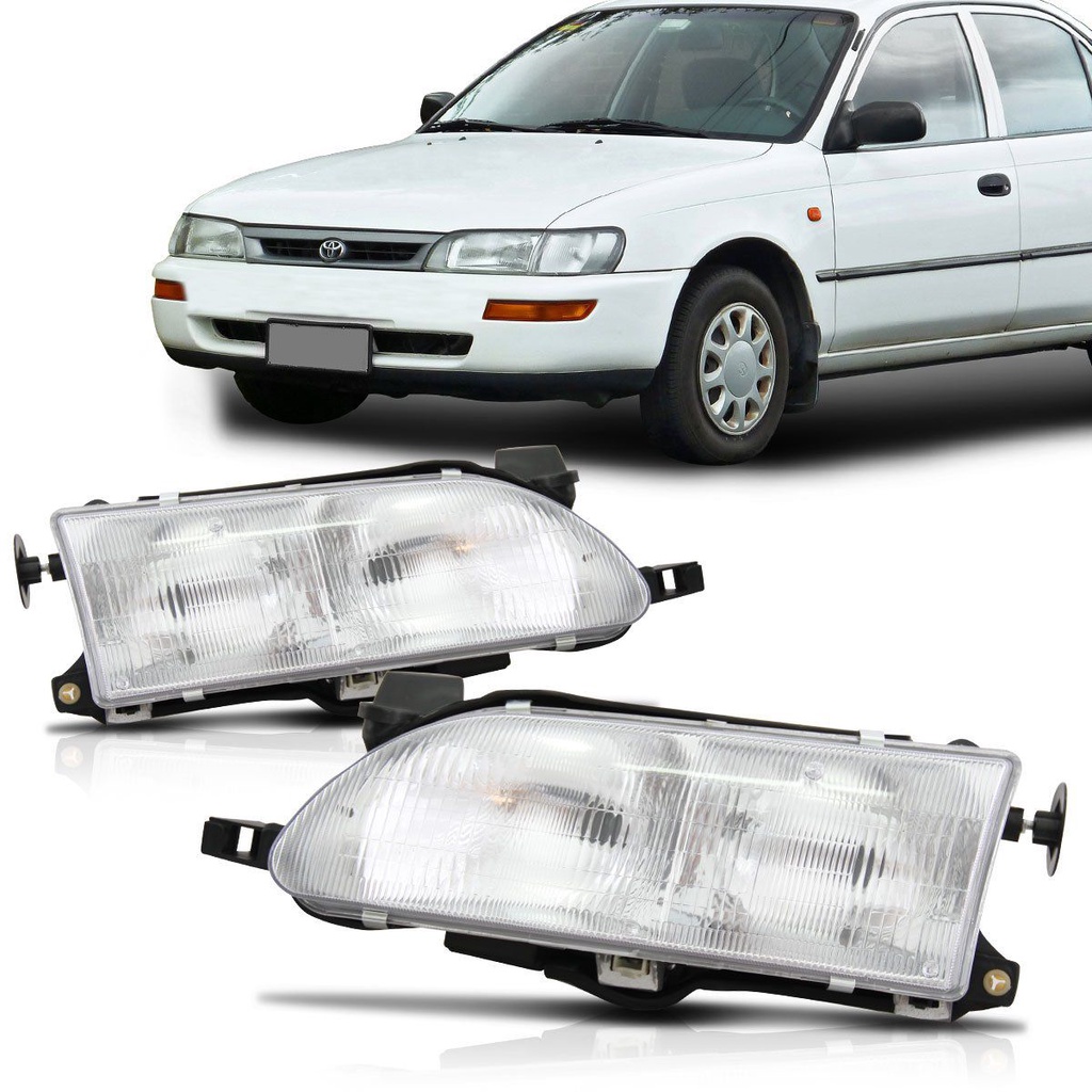 Farol Corolla 93 94 95 96 97 Foco Duplo Cromado em Oferta na Shopee