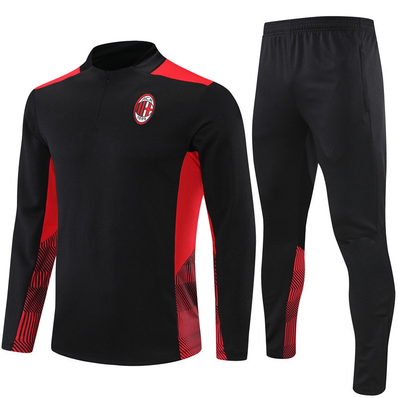 2022 AC Milan Training Wear Tracksuit Black Mens Adult Kids Kit