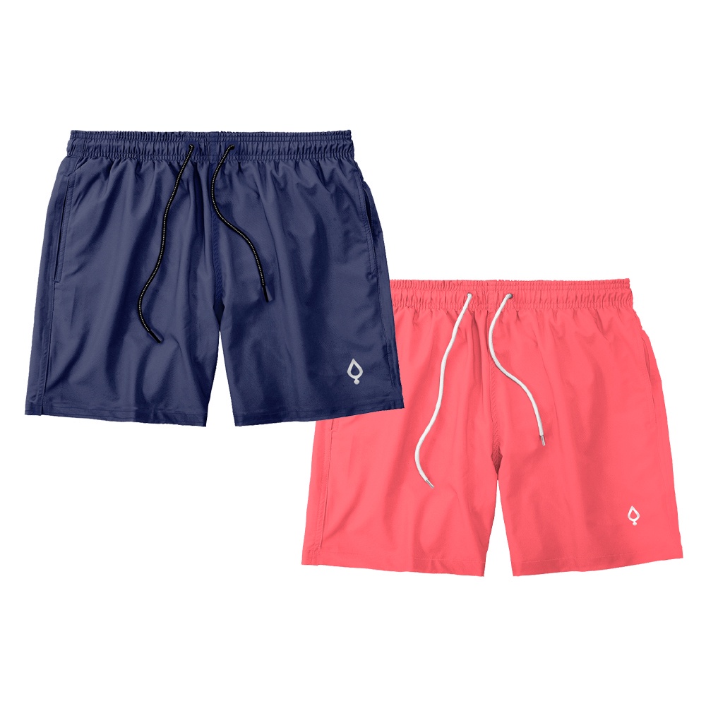 Kit 2 Shorts Bermudas Lisa Masculino Tactel elastano Básico Academia Treino Praia em Oferta na Shopee