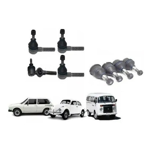 Kit 4 Terminal Direção 4 Pivo Fusca Brasilia Varian