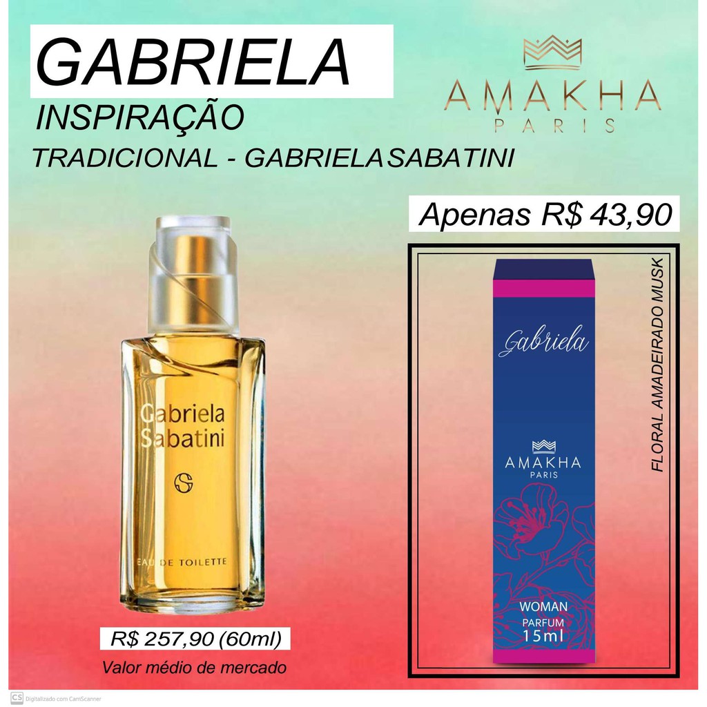 Gabriela Gabriela Sabatini Perfumes Amakha Paris De 15 Ml Fixacao De 12 A 24 Horas Shopee Brasil