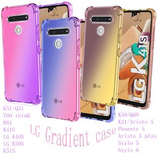 LG K41S Caixa Gradiente V60 ThinQ K61 K51 Q51 Stylo 5 6 K50 Q60 K51S Dupla Cor Da De Pintura Twill