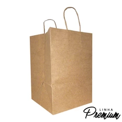Sacola de Papel Kraft Premium Fundo Largo D-25 - 25x17x17cm - 10 unidades - Rizzo