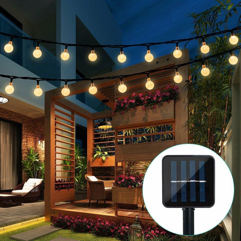4m 6m 7m Solar Led String Light Lâmpadas 20 30 50leds Lâmpada Bola De Cristal Luzes De Fadas Para Casa Jardim Decoração De Natal