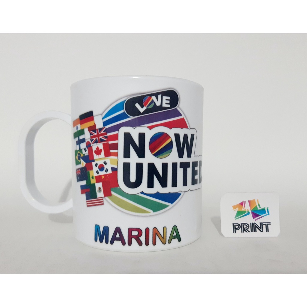 Caneca de Plástico  NOW UNITED Personalizada COM NOME - Caneca Plastico Polímero  RESISTENTE #ZLPRINT