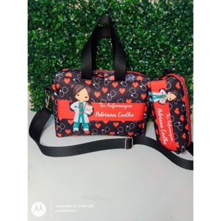 Bolsa profissão Personalizada com alça transversal + estojo em Oferta na Shopee