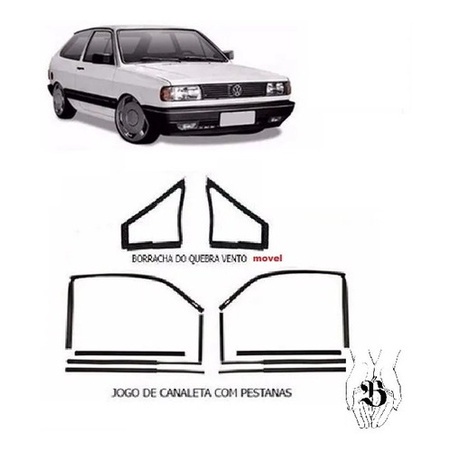 Borrachas Canaleta Pestana E Quebra Vento Móvel Gol Voyage Parati Saveiro 1988 1989 1990 1991 1992 1993 1994 em Oferta na Shopee