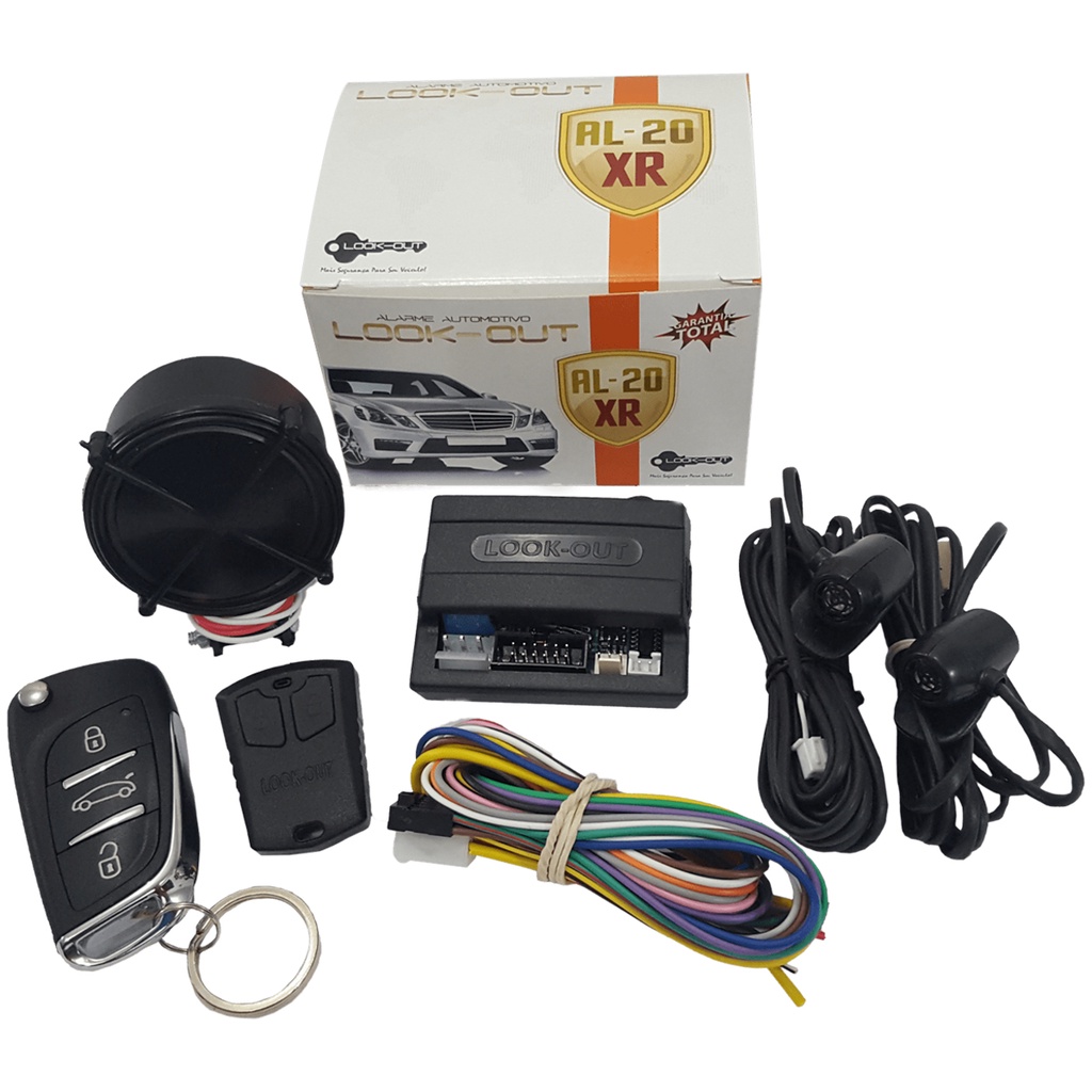 Alarme Automotivo Look Out AL-20XR TXC + Controle Remoto + Chave Canivete Carro 3 Botões Sirene - Spare Parts and Accessories for Vehicles