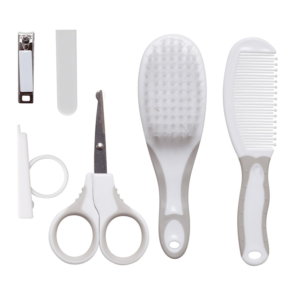 Kit Cuidados E Higiene Do Bebe Pente Escova E Cortador De Unha Inox Branca 6 Pecas Buba Shopee Brasil