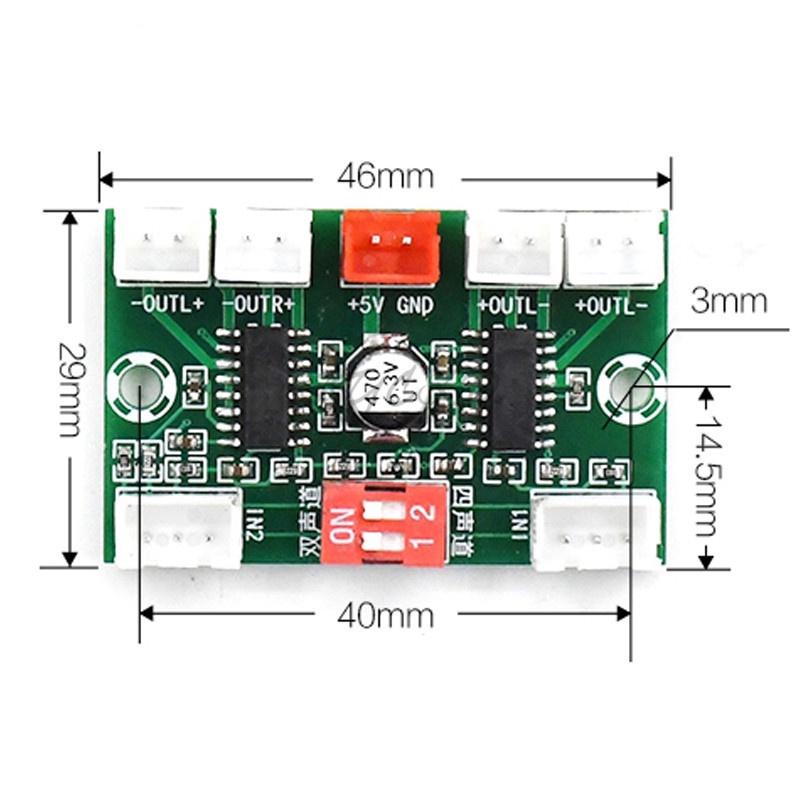 Mini Amplificador De Áudio Digital PAM8403 4 Canais 3wx4 DC 5V Stereo Som XH -A156 Com Cabo Para Alto Falante | Shopee Brasil