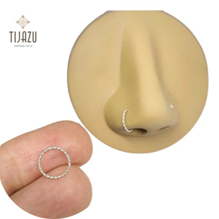 Piercing Argola Trançada Em Prata 925 em Oferta na Shopee