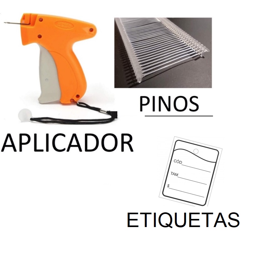 Kit Pistola Aplicador de Etiquetas / Tag + 500 ou 1000 Pinos Plásticos + Etiqueta B04 16, 32, 64, 80, 96 unidades em Oferta na Shopee