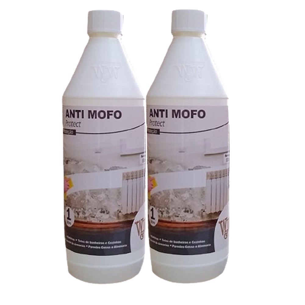 Kit 2  Anti Mofo Bactericida Fungicida Elimina Mofo de Parede  Sofá Guarda Roupa Gaveta1L