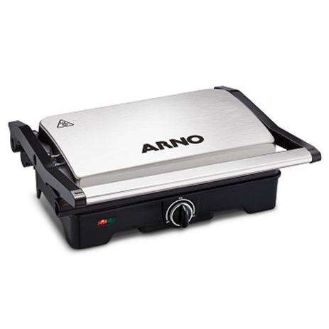 Grill Arno Dual Gnox com Antiaderente Preto E Inox