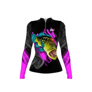 Camisa FEMININA Pesca Proteção Solar 50+ uv Camiseta MULHER Blusa Dry Fit bike ciclista
