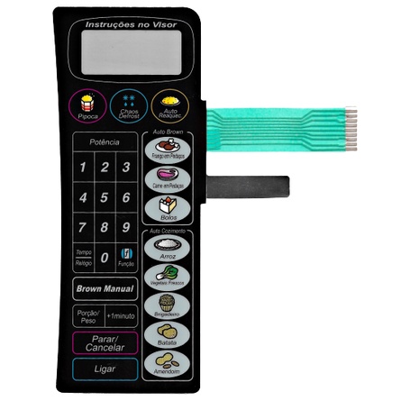 Membrana Para Microondas Panasonic Nn 6958b Family Plus Curva Preta