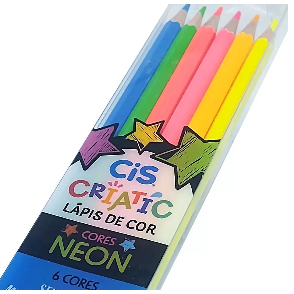 Lápis De Cor Cis Criatic Neon Com 6 Cores